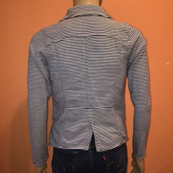 HURLEY Juniors XL X Large Casual Blazer Jacket White & Blue Nautical Striped - Picture 6 of 9